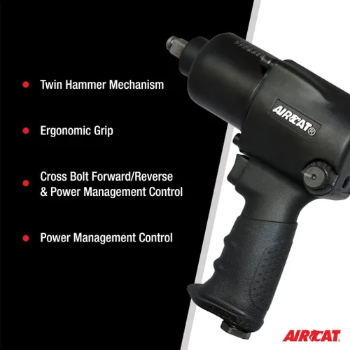 Miniatura 3 de AirCAT 1431 Llave de impacto de 1/2 pulgadas, 800 ft-lb, color negro