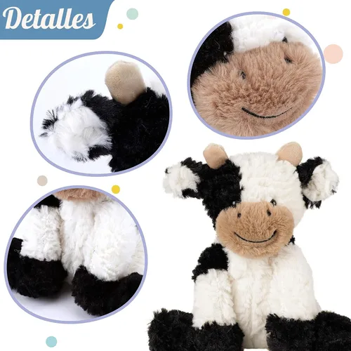 Miniatura 5 de Hopearl Adorable Vaca de Peluche, Juguetes de Vaca Flexible Suave, Animales de Peluche, Regalos de Cumpleaños Lindos para Niños, Niñas, Niños