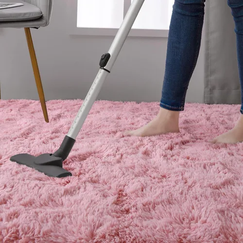 Miniatura 6 de DweIke - Tapete de pelo alto y esponjoso para sala, habitación infantil, guardería y cabecera, tapete antideslizante y suave para decoración de Rosa