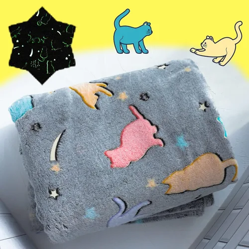 Miniatura 13 de Manta de mariposa que brilla en la oscuridad con bolsa de almacenamiento, el mejor regalo manta suave para niñas y niños, manta de campamento