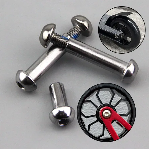 Miniatura 5 de M8 - Juego de tornillos Allen para eje de acero al carbono de grado 0.346 x 1.102 in x 3.386 in para delantero trasero 2 3 4 ruedas Stunt Scooter