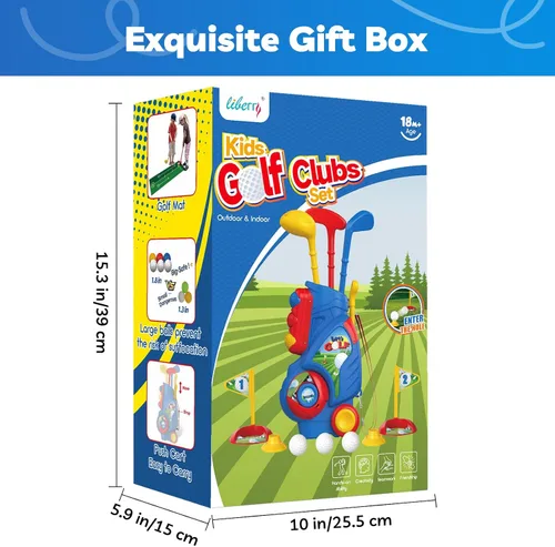 Miniatura 8 de Liberry Juego de Golf para Niños Pequeños de 2, 3 y 4 años Niños Niñas, Juego Mejorado de Palos de Golf para Niños con Carrito, Tapete de Putting