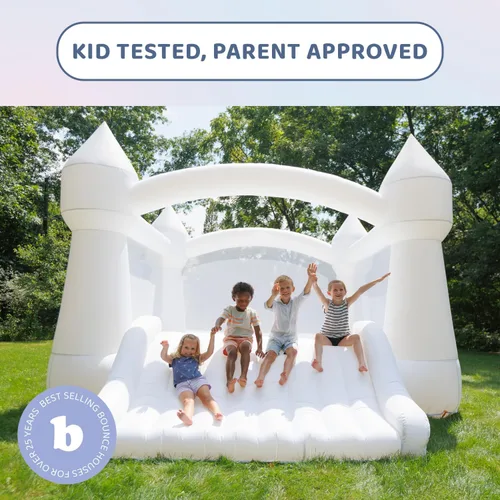 Miniatura 4 de Bounceland Party Castle Daydreamer Cloud Bounce House, 16.4 pies de largo x 13.1 pies de ancho x 9.3 pies de alto, aro de baloncesto, soplador