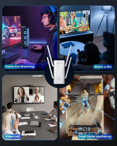 Miniatura 5 de WAVLINK Extensor WiFi 6 AX3000 - Extensor de Internet Amplificador WiFi con 5 Antenas de Alta Ganancia y Beamforming, Cobertura de Banda Dual