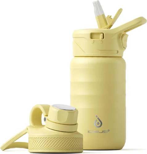 Miniatura 53 de IDEUS Botella de agua aislada de 12 onzas, botella de agua aislada de acero inoxidable para la escuela, botellas aisladas con pajitas a prueba