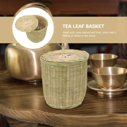 Miniatura 8 de Zerodeko Cesta de almacenamiento tejida con tapa versátil organizador de cocina para verduras, juguetes y artículos diversos, decoración rústica