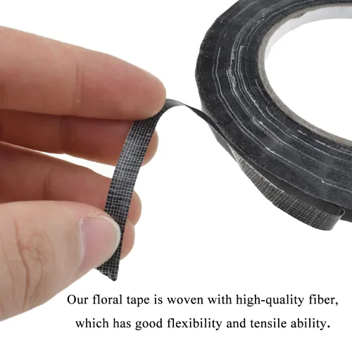 Miniatura 3 de HAHIYO Cinta adhesiva floral negra de 0.25 pulgadas de ancho, cinta impermeable de floristería, cinta adhesiva impermeable decorativa para envolver