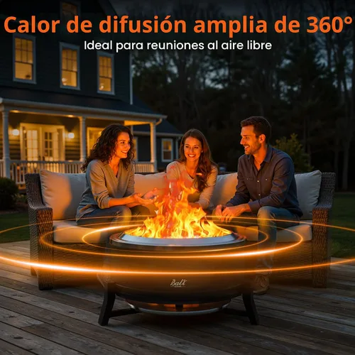 Miniatura 3 de BALI OUTDOORS Chimenea sin humo de 22 pulgadas para exteriores, fogata al aire libre con bandeja de cenizas, hoguera portátil para leña