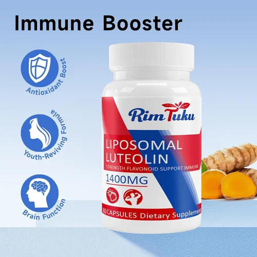 Miniatura 3 de Suplemento de luteolina liposomal de 1400 MG, máxima absorción, potente suplemento antioxidante flavonoide premium para el cerebro 120 cápsulas