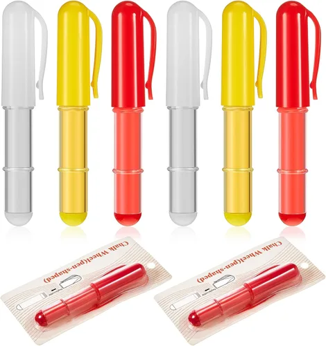 Jetec 6 marcadores de tela de tiza para coser de 0.6 x 4.13 pulgadas, rotuladores de tiza, tiza borrable para acolchar, costura, manualidades,
