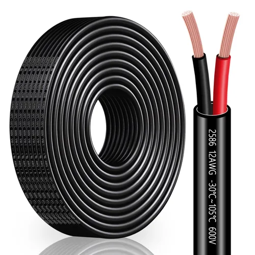 Miniatura 18 de Cable eléctrico calibre 10 con 2 conductores de cobre puro, libres de oxígeno, trenzados, de cloruro de polivinilo, flexible, para tiras