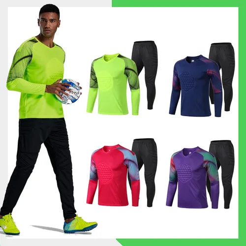 Miniatura 6 de TOMIYO Camiseta de portero personalizada para hombre y pantalones cortos, camisetas y pantalones de portero de fútbol juvenil, kit de uniforme