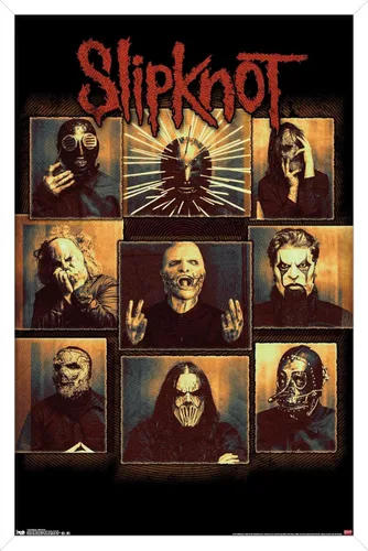 Miniatura 15 de Slipknot - Póster de pared a prueba de balas, 22.4 pulgadas de largo x 14.7 pulgadas, versión enmarcada en madera de granero