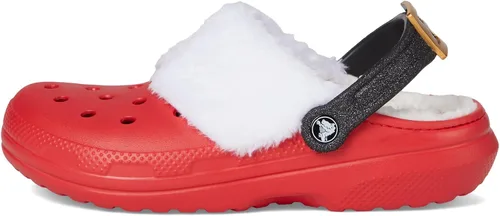 Miniatura 4 de Crocs Zuecos clásicos para adultos unisex con forro, festivos Varsity Rojo/Multi