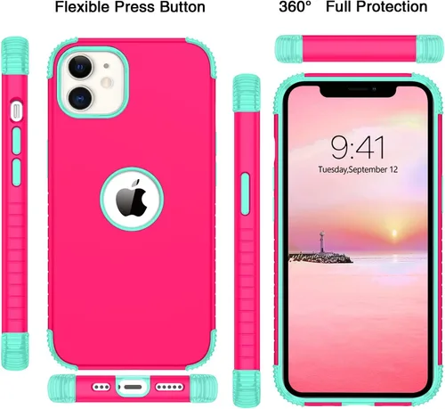 Miniatura 9 de BENTOBEN para iPhone 12 Funda, Funda para Teléfono iPhone 12 Pro, Resistente 2 en 1 Protección Completa Rugosa a Prueba de Golpes Híbrida