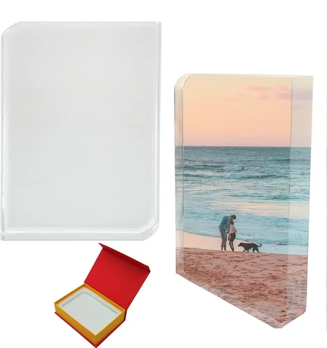 Miniatura 9 de Ismosm Paquete de dos placas de cristal para sublimación, marco de fotos, regalos de sublimación, decoración de mesa de cristal, espacios en blanco