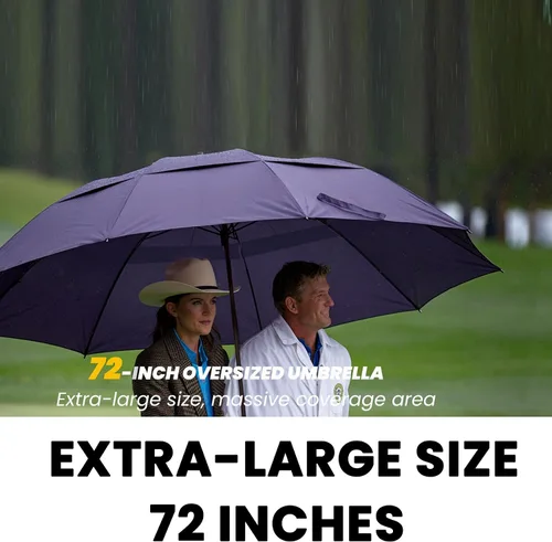 Miniatura 9 de SIEPASA Paraguas de golf grande de 62/68/72 pulgadas, paraguas de golf de apertura automática, extra grande, doble toldo ventilado, resistente al
