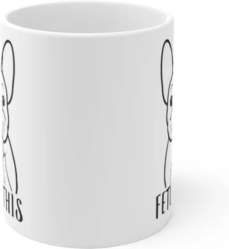 Miniatura 2 de Divertida taza de café blanca con texto en inglés «Fetch This Middle Finger Christmas 2025», 11 onzas