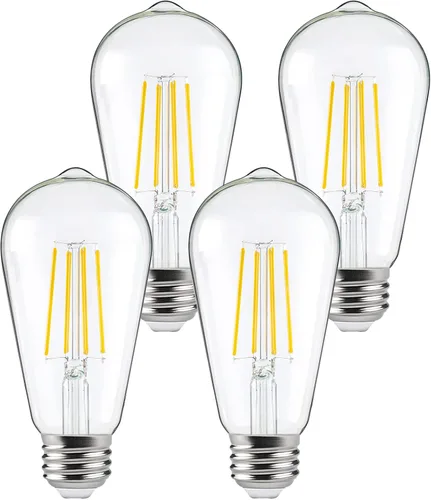 Miniatura 8 de FAGUANGAO Bombillas LED A19 del anochecer al amanecer para exteriores, equivalente a 6 W 60 W, 2700 K blanco cálido, 650 lúmenes, bombilla