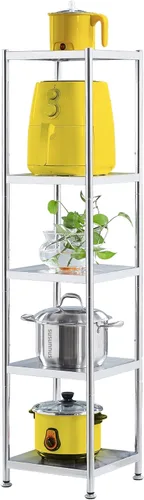 Miniatura 16 de susunnus Estantes de acero inoxidable de 13.8 pulgadas - 3 niveles, estante esquinero, estantes de almacenamiento, metal estrecho, estante de acero