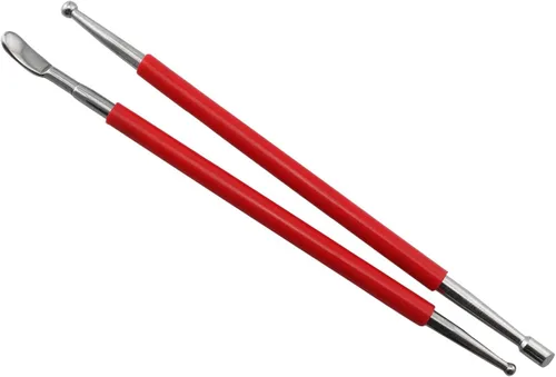 Miniatura 2 de LQ Industrial Herramienta para frotar prensa de cuero, 1 juego (3 piezas) de acero inoxidable de punta de cuero para modelado de lápiz capacitivo