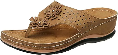 Miniatura 62 de Ladmiple Sandalias ortopédicas florales de moda 2023 con soporte de arco, zapatillas romanas casuales con puntera abierta