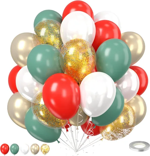 Miniatura 32 de Globos Rojos Negros Amarillos, 60pcs Globos Negros Borgoña Dorados, Globos Amarillos Granate Globos Rojos Negros Dorados con Confeti Para Cumpleaños