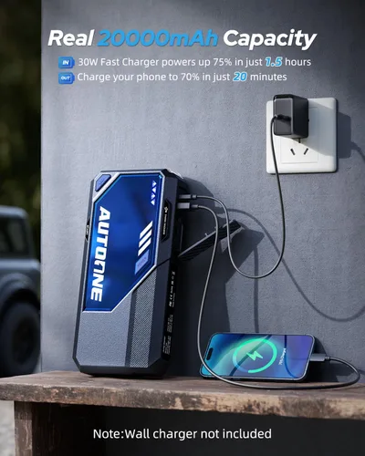 Miniatura 3 de AUTOONE Arrancador de coche de 4000 A, arrancador de batería portátil para coche compacto de hasta 10.0 L de gasolina y 8.0 L de motor diésel