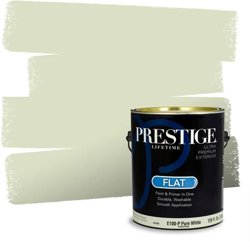 Miniatura 66 de Prestige Paints - Pintura exterior e imprimación en uno, 1 galón, plano, compatibilidad comparable con el color menta «Whipped Mint» de Behr