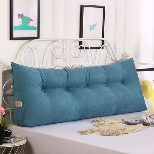 Miniatura 2 de Almohada de cuña para pared de cama, cabecera de almohada de respaldo de cama, almohada de lectura triangular grande, con funda extraíble