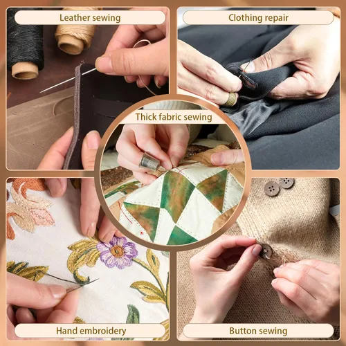 Miniatura 5 de Agujas de coser grandes para ojos, agujas afiladas de 2.05 pulgadas para coser a mano, aguja de hilo de bordado de cuero para manualidades