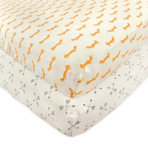 Miniatura 16 de Touched by Nature Sábana de cuna unisex de algodón orgánico para bebés y niños pequeños, a cuadros, gris sólido, talla única