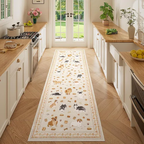 Miniatura 15 de DUKINO Alfombra de área de 6 x 9 pies, alfombra floral para sala de estar, ligera, antideslizante, lavable, alfombra de interior de pelo bajo