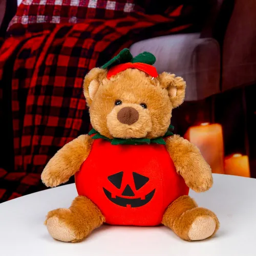 Miniatura 9 de Plushland Oso de peluche de Halloween con disfraz de calabaza, juguete suave, regalos para niños, 9 pulgadas