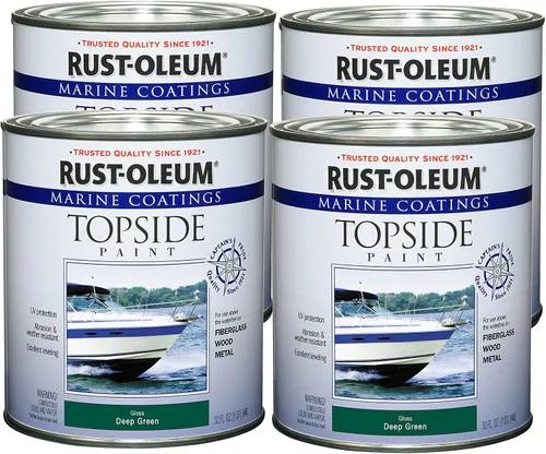 Miniatura 10 de Rust-Oleum 207005 Pintura para cubierta marina Marine Coatings, cuarto de galón, color gris acorazado