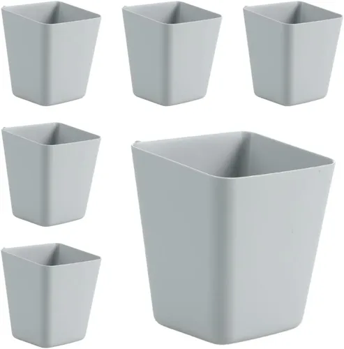 Miniatura 7 de Paquete de 6 portavasos colgantes, organizadores de pared, accesorios de carrito rodante, soportes colgantes para bolígrafos, contenedores