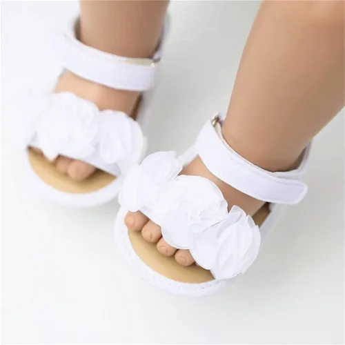 Miniatura 3 de Timatego Infant Baby Girls Summer Sandals with Flower Soft Sole Newborn Toddler First Walker Crib Dress Shoes