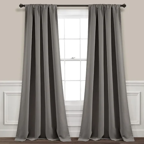 Lush Decor Paneles de cortinas aisladas para oscurecer la habitación, con bolsillo para barra, par de cortinas largas para dormitorio o sala de