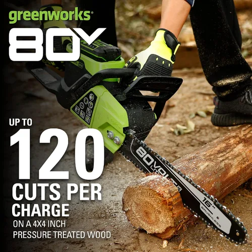 Miniatura 2 de Greenworks Motosierra inalámbrica sin escobillas de 80 V y 16 pulgadas