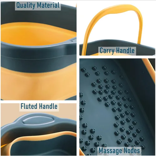 Miniatura 7 de Tina de baño plegable para pies y spa para niñas y mujeres, cubeta inflable para remojar pies con asa y punto de acupuntura para masaje de pies, rosa