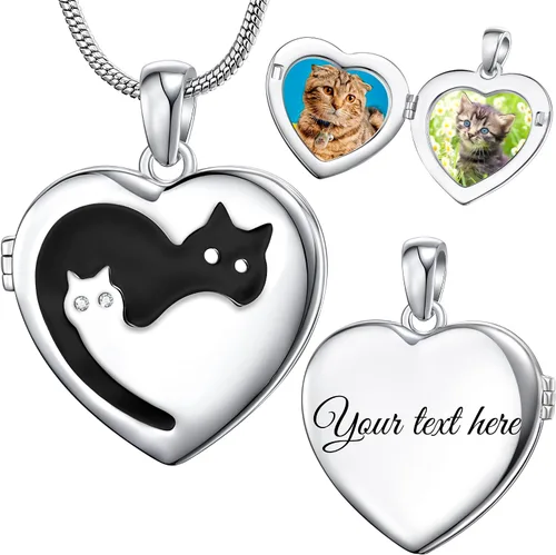 Miniatura 9 de Fanery Sue Collar Personalizado con Medallón de Mascota, Collares con Medallón en Forma de Corazón con Fotos, Collares de Recuerdo para Perros
