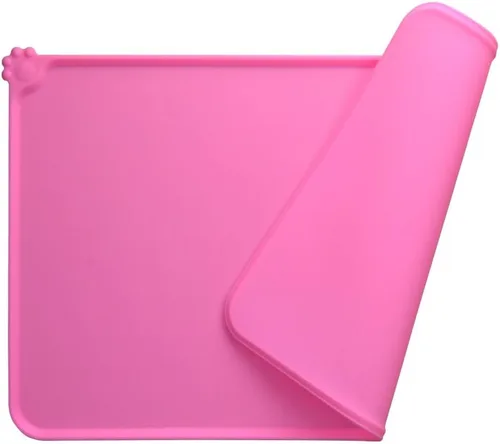 Miniatura 7 de Guardians Tapete de silicona para cuenco de perro y gato, tapete antideslizante para alimentación de mascotas, impermeable, gris, 18.5 x 11.8