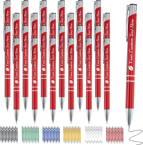 Miniatura 15 de Bolígrafo personalizado, 1 unidad, bolígrafo personalizado con logotipo de mensaje de nombre comercial grabado, tapa de clic de tinta negra, regalo
