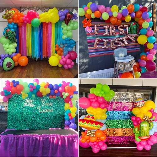 Miniatura 4 de Decoraciones de fiesta mexicana, arco de globos de fiesta, colorido temática mexicana, kit de guirnalda de globos con cactus y llamas, globos