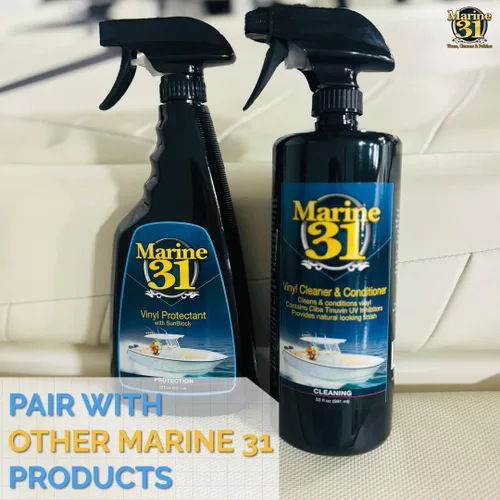 Miniatura 3 de Marine 31 Limpiador y acondicionador de vinilo Limpia, protege y previene daños UV Seguro para barcos, interiores de automóviles y muebles