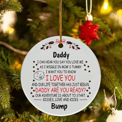 Miniatura 4 de Adorno de Navidad personalizado para papá para ser nuevo papá de Baby Bump Mommy to Be Our Adventure is About to Start Regalos personalizados