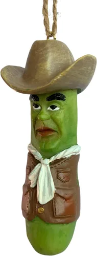 Miniatura 5 de Jolly Pickle - Adorno festivo para árbol de Navidad, figura de resina de 4 pulgadas, decoración navideña, regalo divertido ideal para intercambio