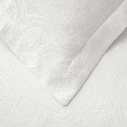 Miniatura 3 de HiEnd Accents - Juego de ropa de cama de campo francés Liza Matelassé con fundas de almohada y falda de cama, tamaño Queen, patrón de medallón