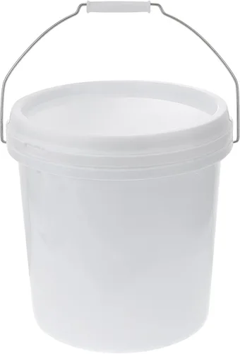 Homoyoyo Cubo de agua de plástico blanco Mango portátil para uso doméstico Almacenamiento para actividades al aire libre y tareas domésticas