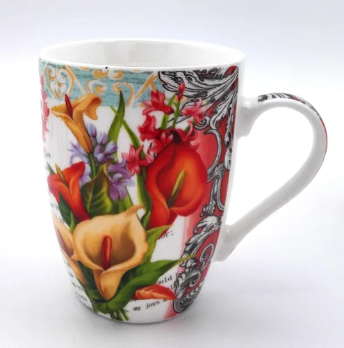 Miniatura 3 de 6903 Uniware - Juego de 4 tazas de porcelana Newbone de 11 onzas